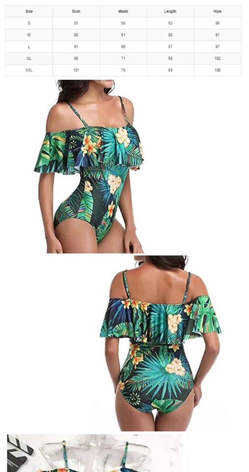 Summer Leaves One Piece Cupless Swimsuit, Swimsuits