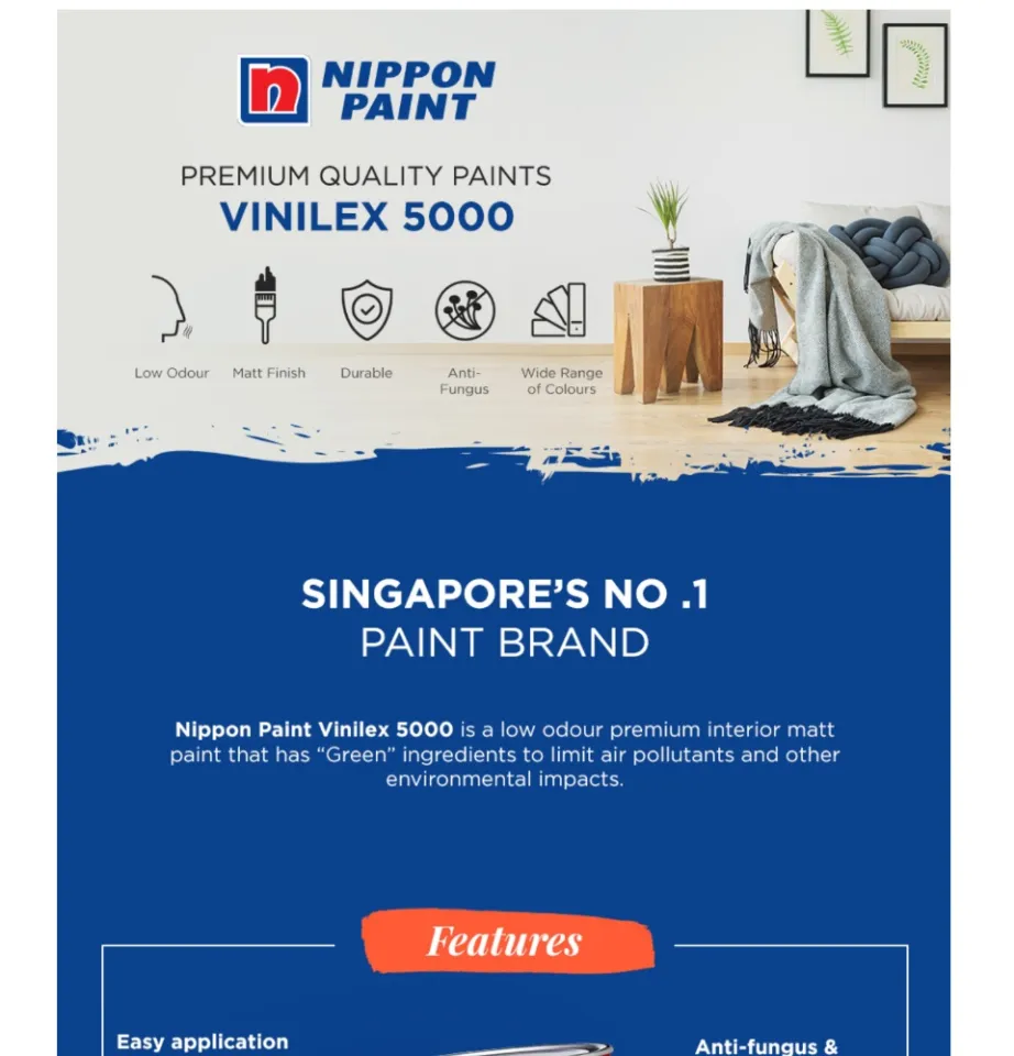 Nippon Vinilex 5000 (All Popular Colours) - Intertech Hardware Singapore