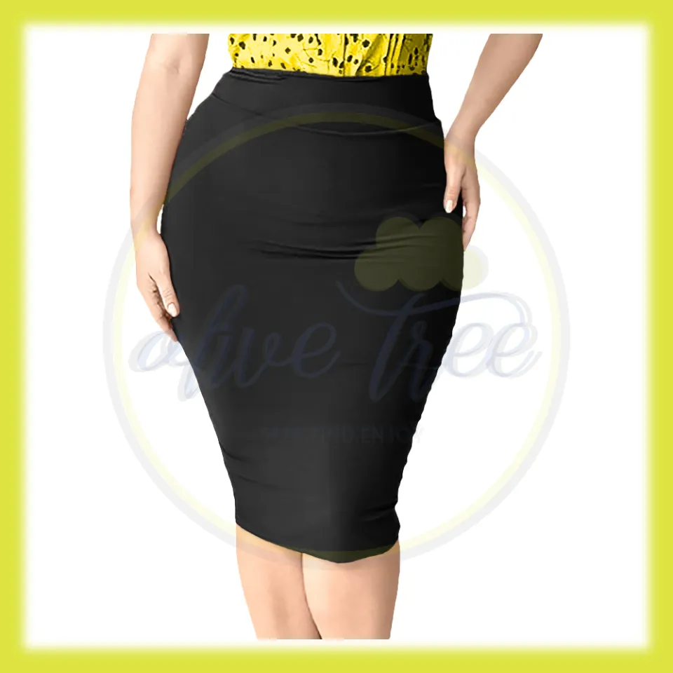 Pencil Skirt Plus Size Below the Knee Stretchable Elasticated High Waist Fits 33 42 inches waistline Lazada PH