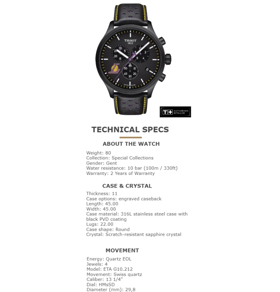 Tissot lakers online watch