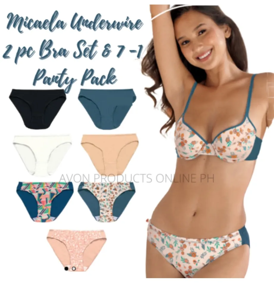 Avon Bra ~ Micaela Underwire 2 pc Bra Set And Micaela 7 -1 Bikini Panty  Pack. SOLD SEPARATELY. Add to cart Bra Size and Panty Size to buy 1 set