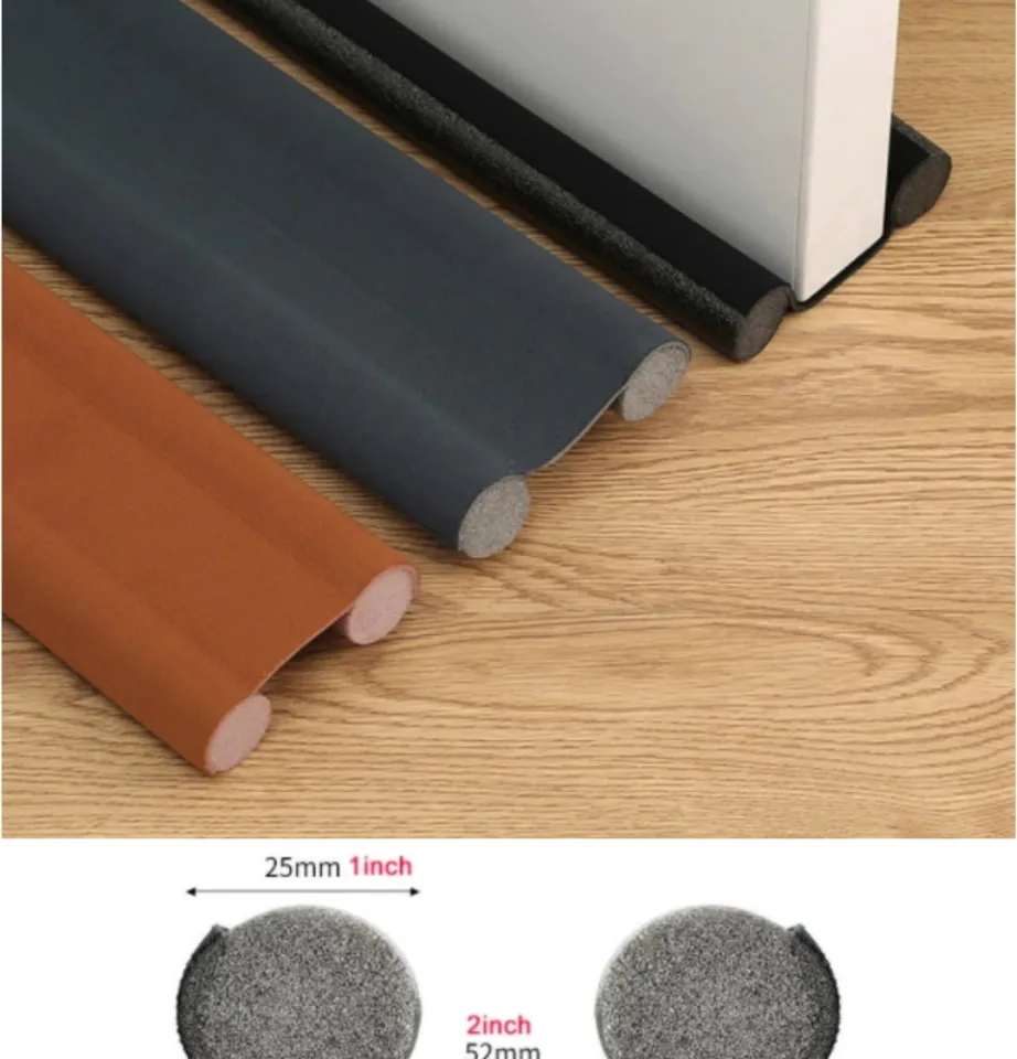 96cm Flexible Door Bottom Seal - Draft Stopper, Noise & Dust Blocker, Weatherstrip (3 Pack, Black)