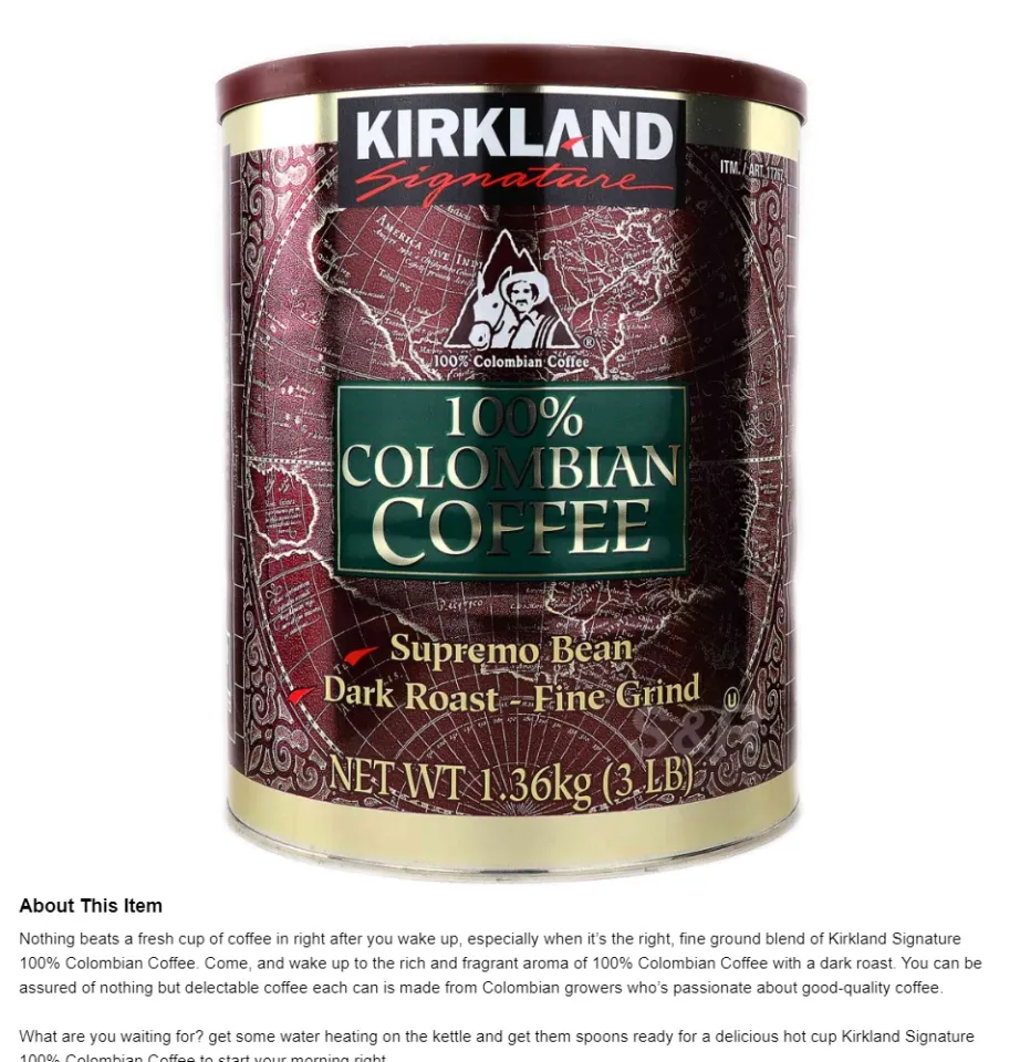 Kirkland coffee on sale