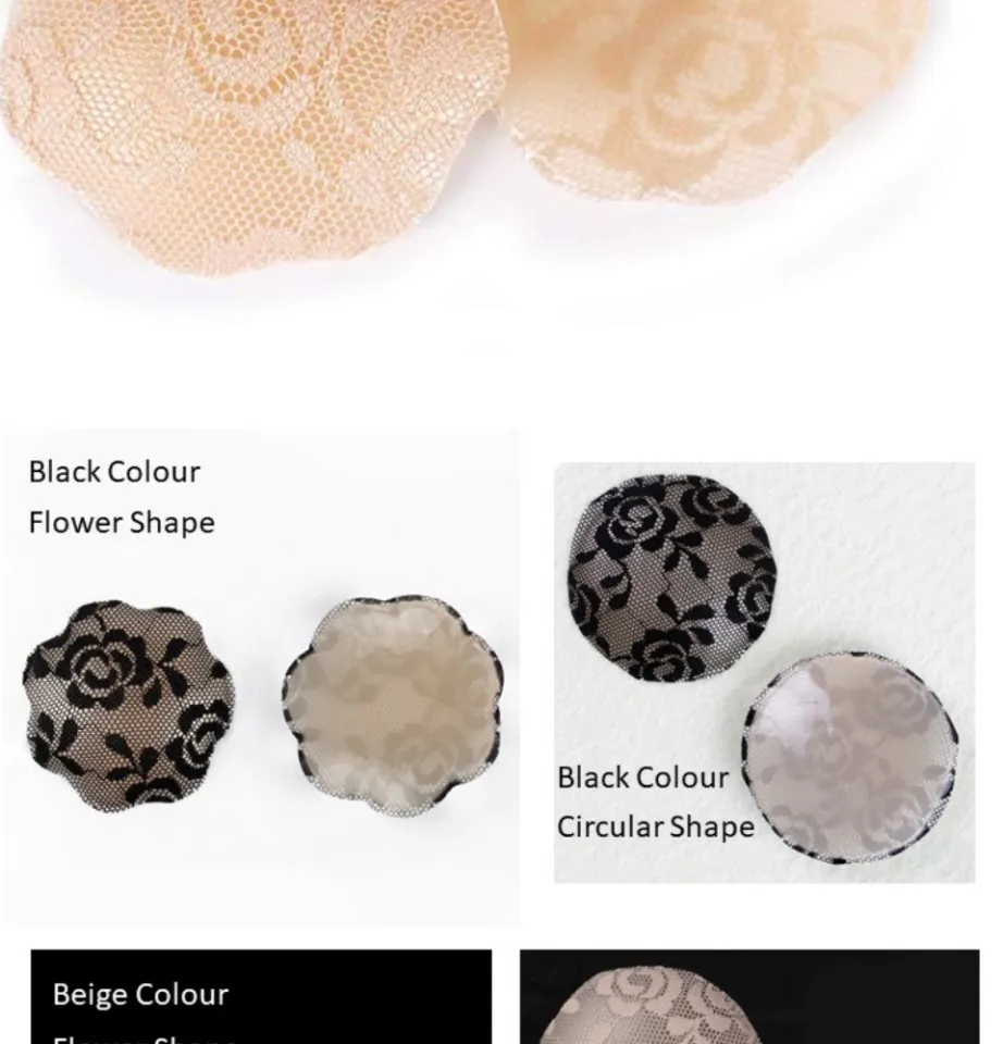 A pair) Lace Nipple Covers Reusable Invisible Self Adhesive Silicone Women Breast  Pasties Nipple Stickers
