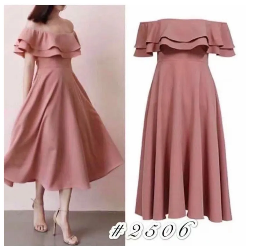 Off shoulder shop dress pastel color