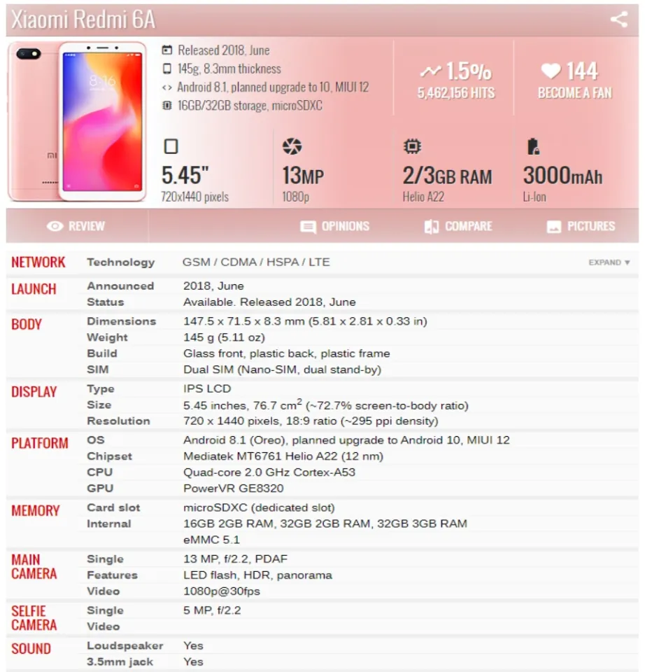COD] Xiaomi Redmi 6A 3+32GB Global Version ,Complete Accessories