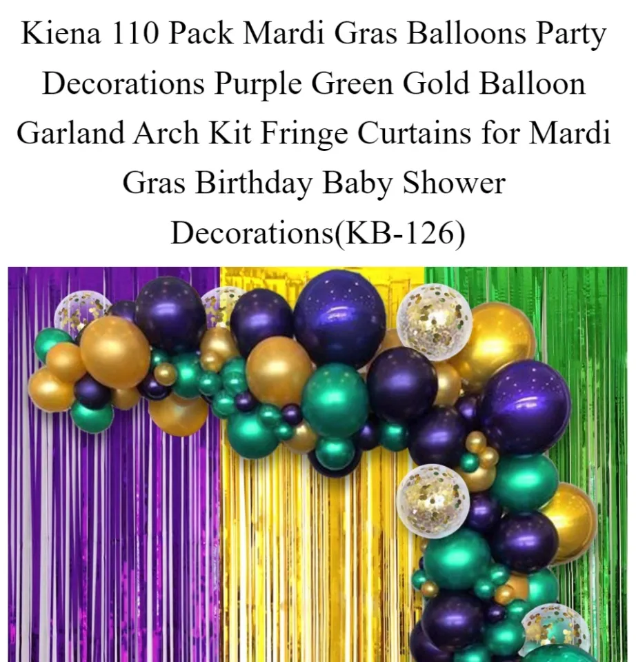 Kiena 110 Pack Mardi Gras Balloons