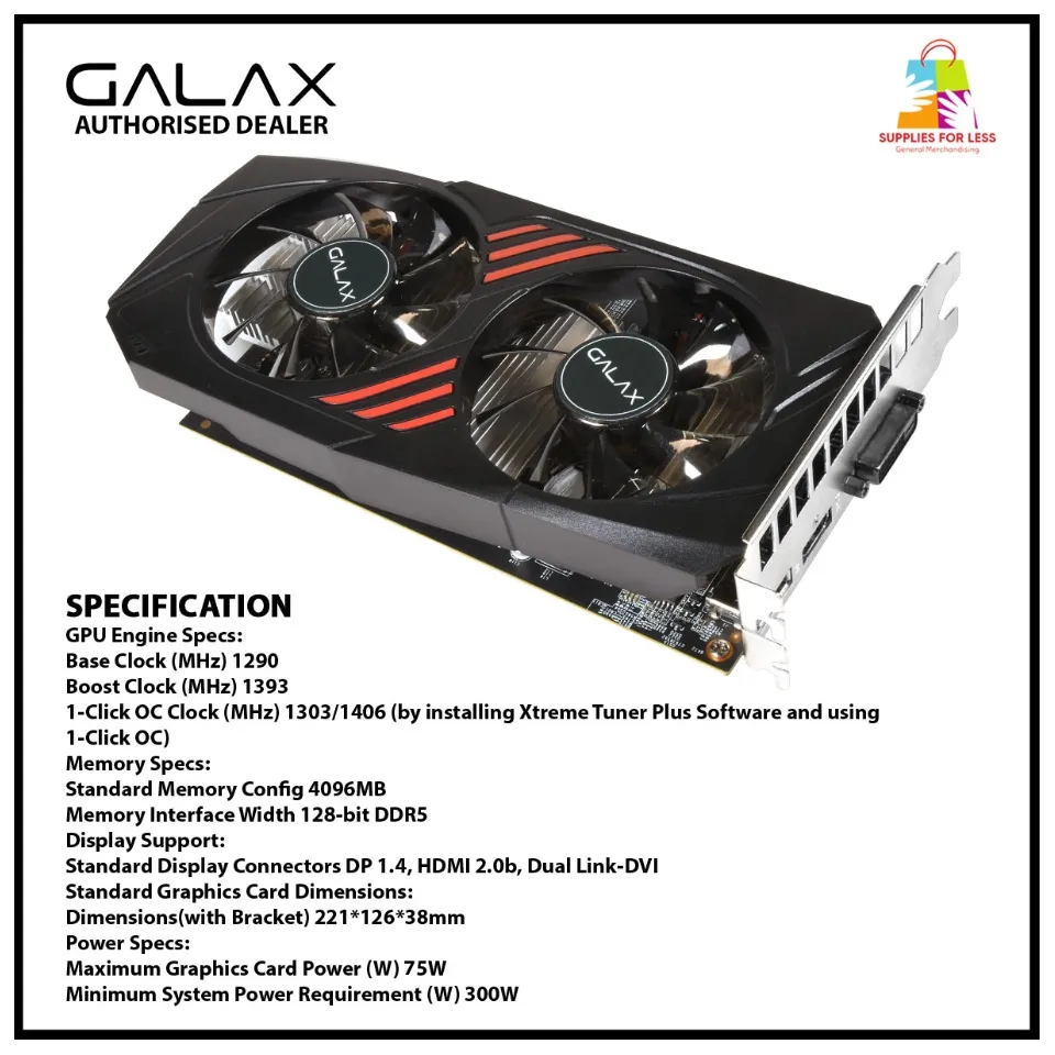 Galax Gtx 1050 Dimensions Galax NVIDIAÂ® GeForce GTX 1050 OC