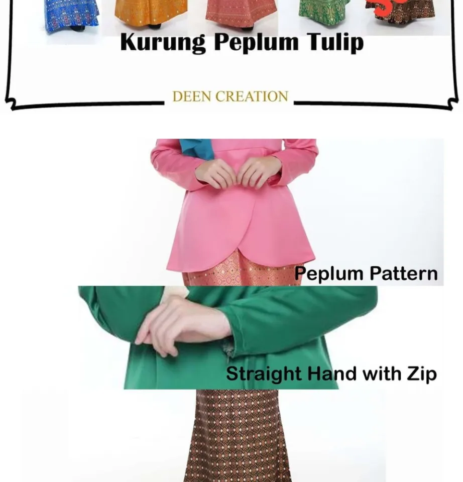 STOCK CLEARANCE] Baju Kurung Satin Peplum Tulip Dewasa DC (SIZE - Main Image