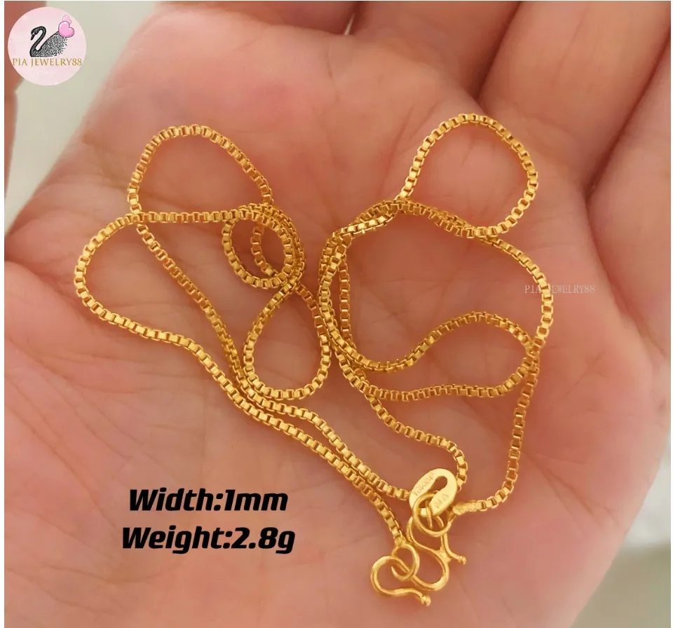 18K Saudi Gold Necklace Gold Necklace Gold Lock Bone Of Box Chain