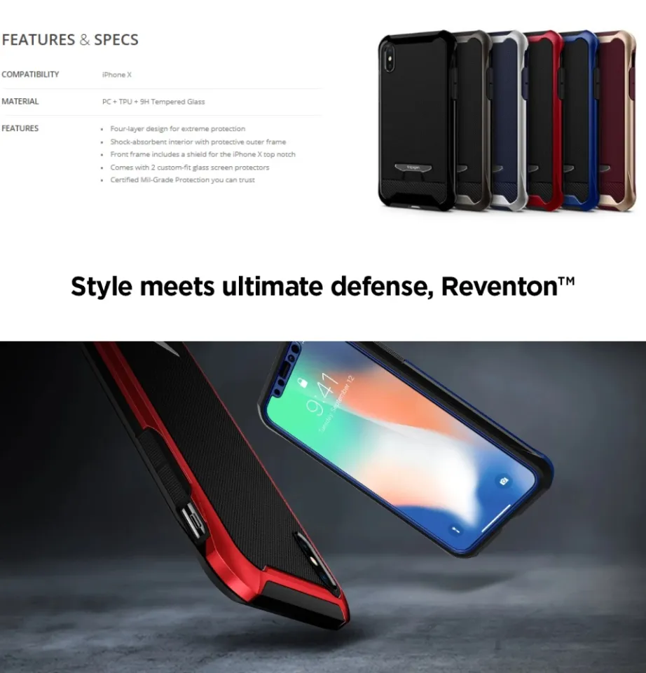 Spigen iPhone X Case Reventon Jet Black Lazada PH