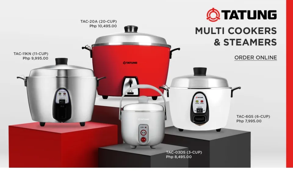 TATUNG 10-Cup Capacity Rice Cooker 2-Layer Steamer Bundle Set