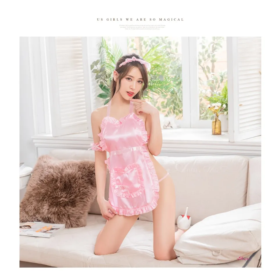ANNA MU Lingerie - Baby Hinata Maid Cosplay With Ruffled Laced Thong  Babydoll Sexy Lingerie Sleep Wear Dress Pink | Lazada Singapore