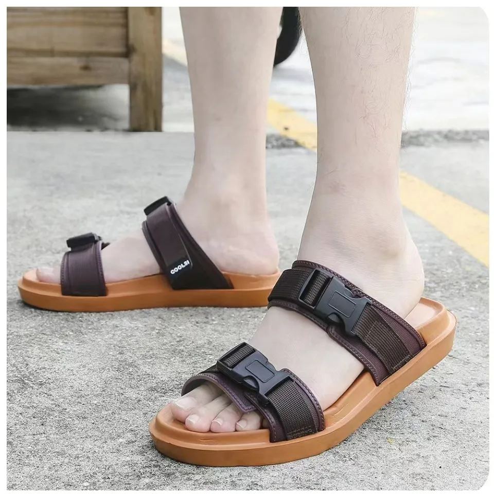 Summer Men's Sandals Beach Shoes Korean Sports Leisure Personality Cool Slippers  Men Water Shoes Flat Platform Sandals (Black and white, 44) : Buy Online at  Best Price in KSA - Souq is