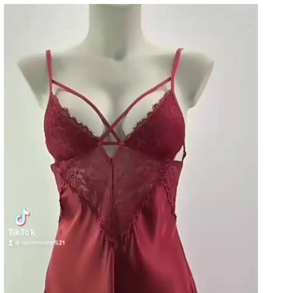 Mua Đầm Ngủ Váy Ngủ Ren Xuyên Thấu Hở Ngực Sexy Quyến Rũ Gợi Cảm - Yeep