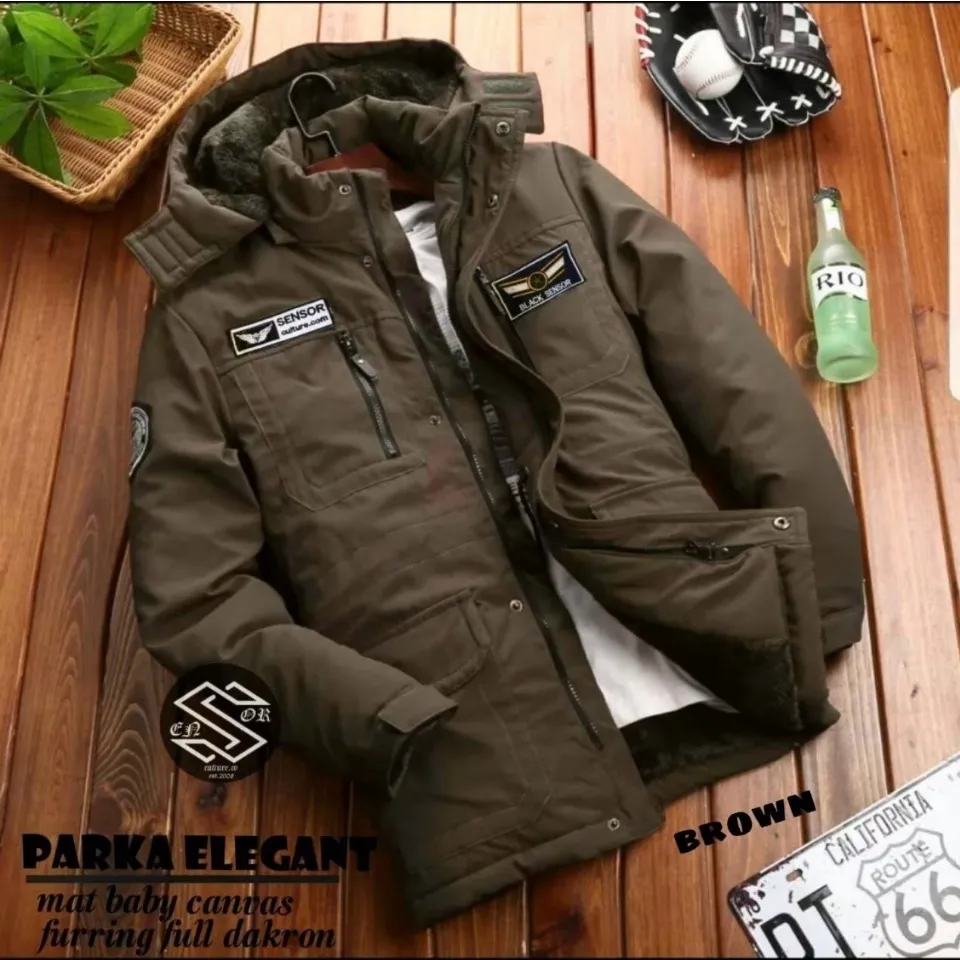 COD dan BAYAR DITEMPAT Jaket Parka Elegant Sensor Jaket Parka Pria Parka Kanvas Panjang Pakai Hoodie Kupluk dan Topi Terlaris BANDUNG GROSIR 12 Lazada Indonesia