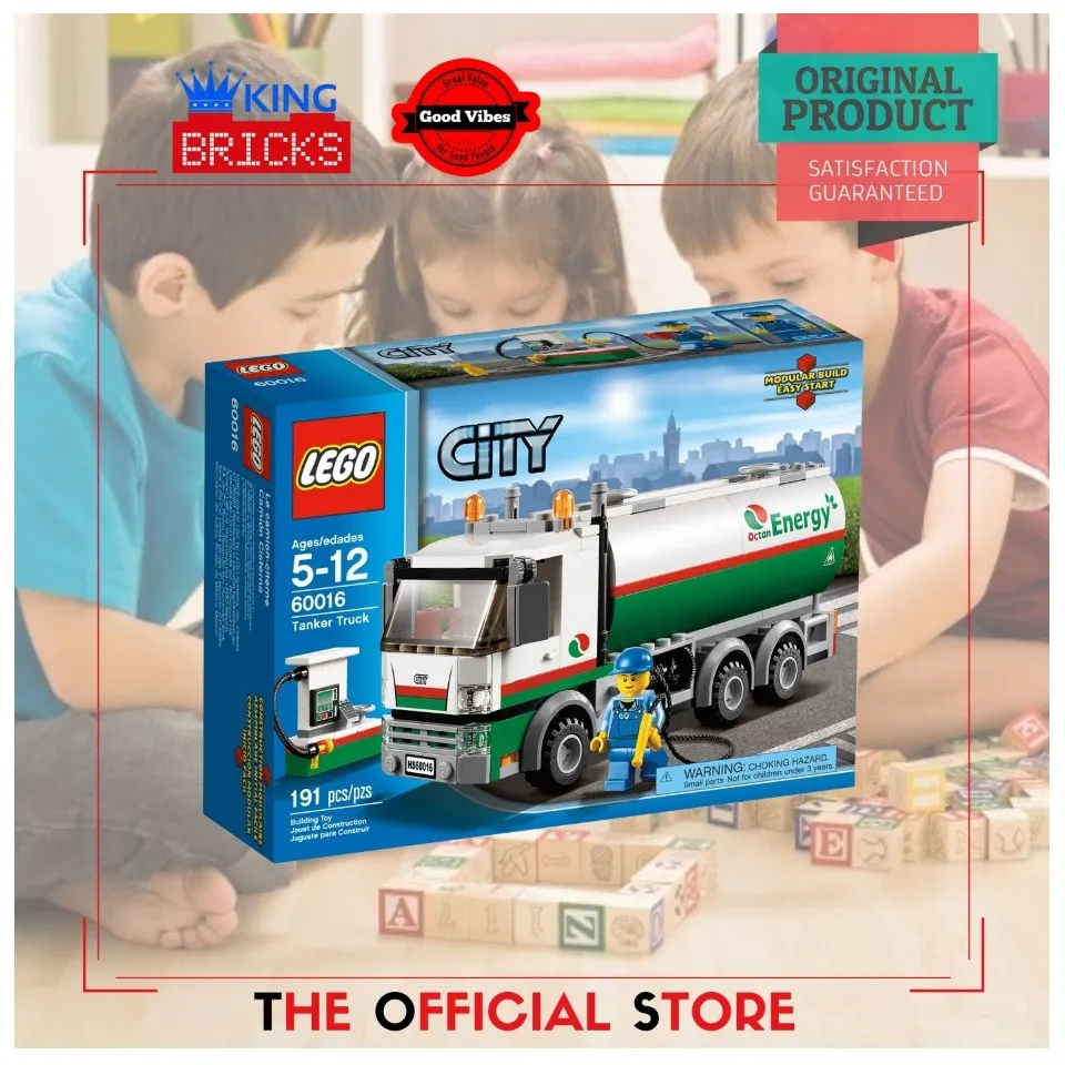 LEGO Original CITY 60016 Tanker Truck Mainan Anak Edukasi Mobil