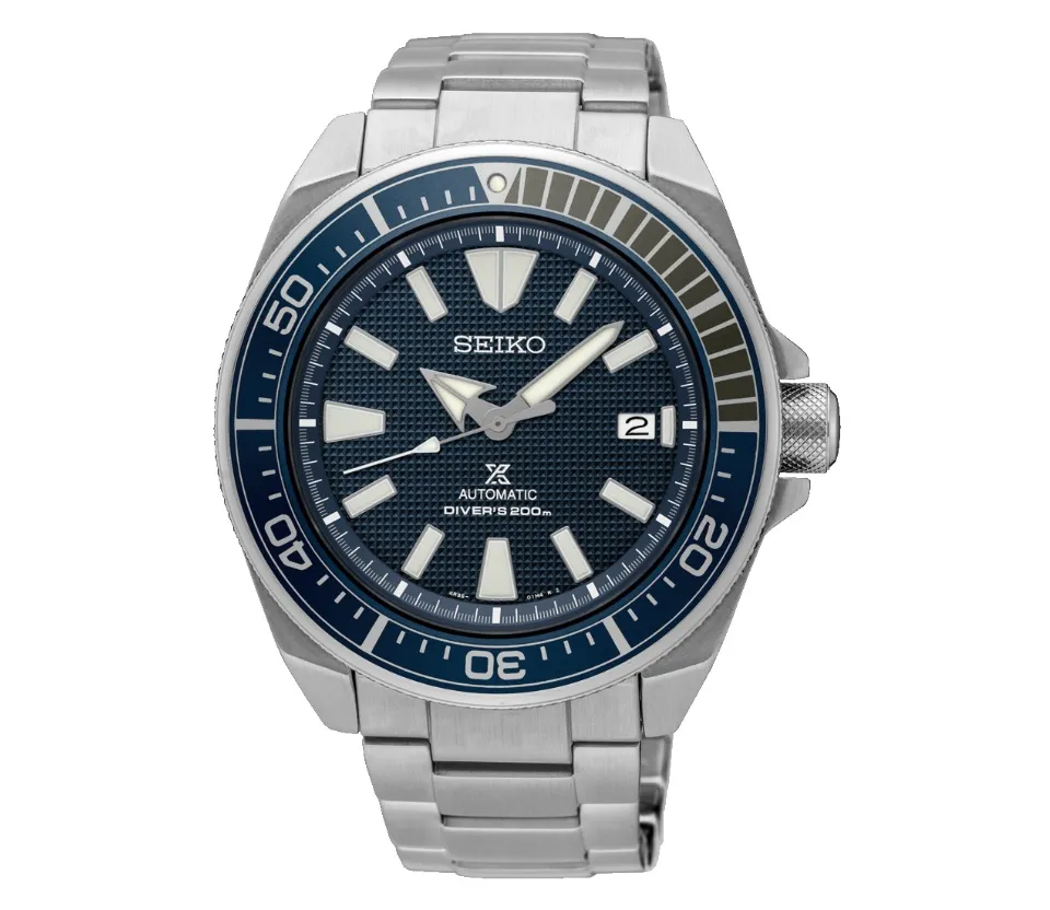 Seiko Prospex Samurai Blue Waffle Dial Stainless Steel Automatic
