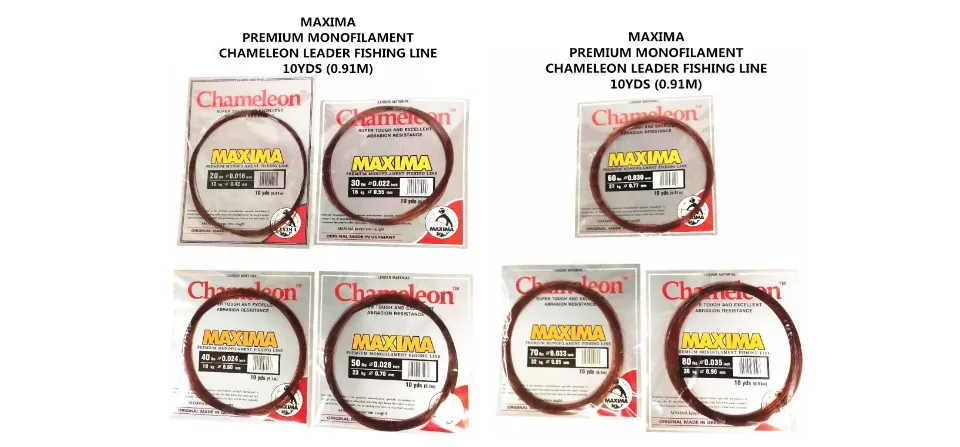 MAXIMA PREMIUM MONOFILAMENT CHAMELEON LEADER FISHING LINE 10YDS (0.91M)