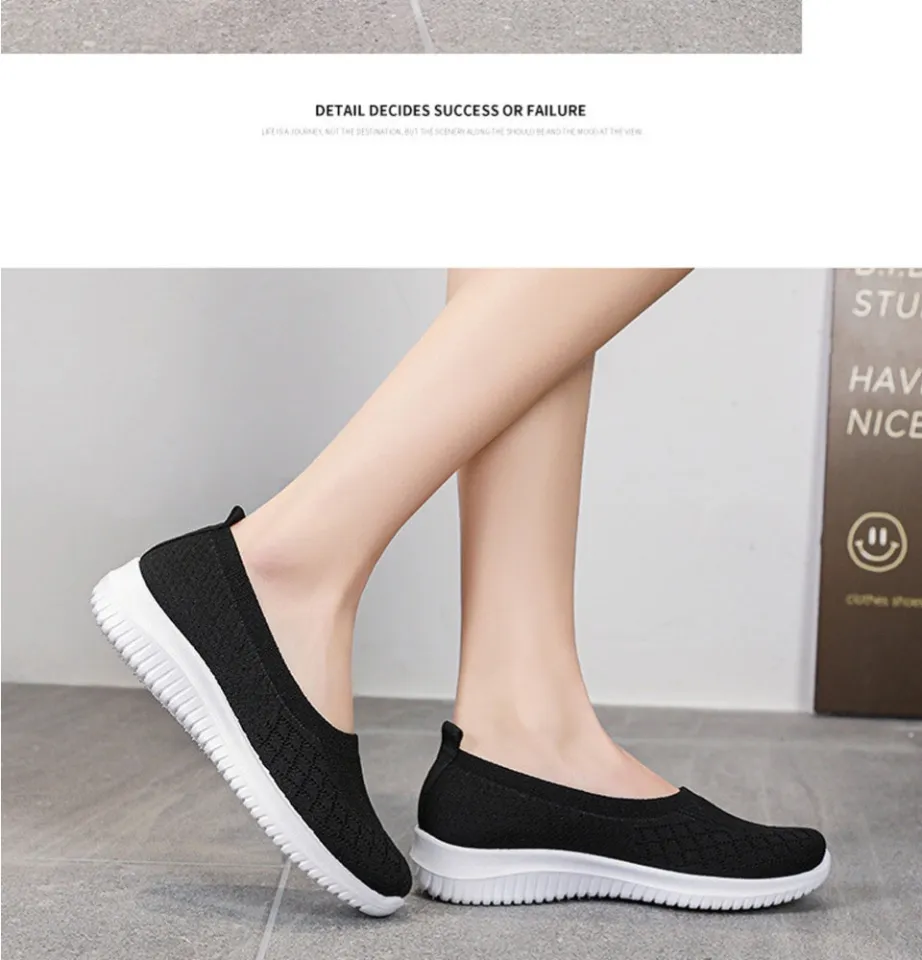 Flat Casual Women Shoes Breathable Lightweight Comfort Single