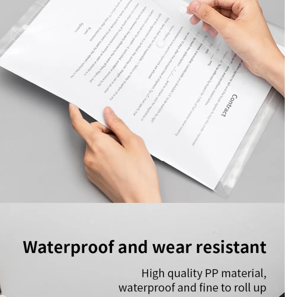 Deli Office Folder File A4 Transparent Quality PP Material Ensure Long Term Use, Waterproof and Fine to Roll Up EF10412 (Pack of 3)