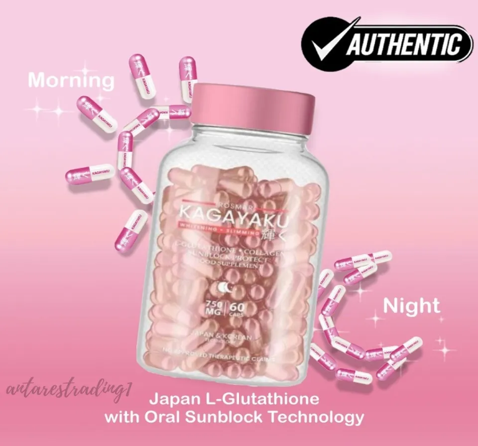 Best Seller ORIGINAL ROSMAR KAGAYAKU GLUTA CAPSULE 60 Capsules x 750MG | FDA  Approved