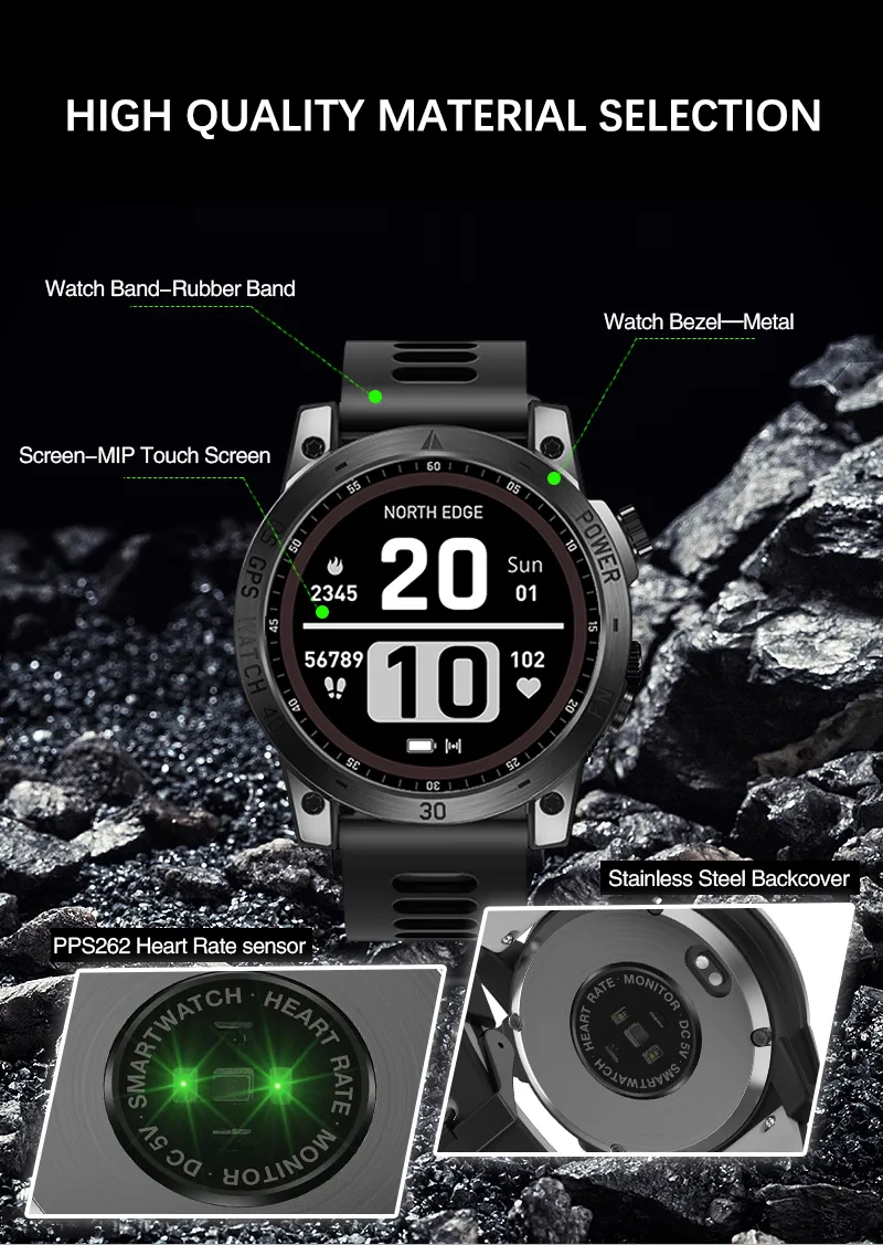 North Edge Cross Fit Outdoor Sports Smartwatch with Altimeter
