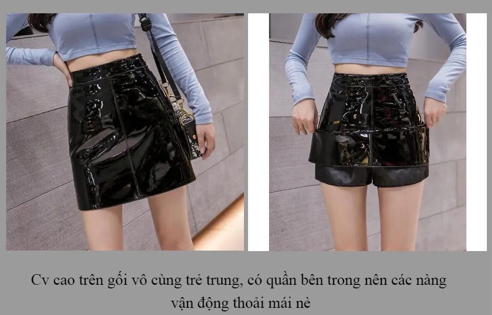 Chân váy da thật second-hand Đồ Si Bon SK18 – ĐỒ SI BON