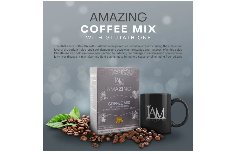 iam worldwide coffee with glutathione IAM WORLDWIDE Amazing Coffee Mix with Glutathione | FREE SHIPPING Enormous Coffee Cup Fantastic Café World Café Amazing Tea - Lazada