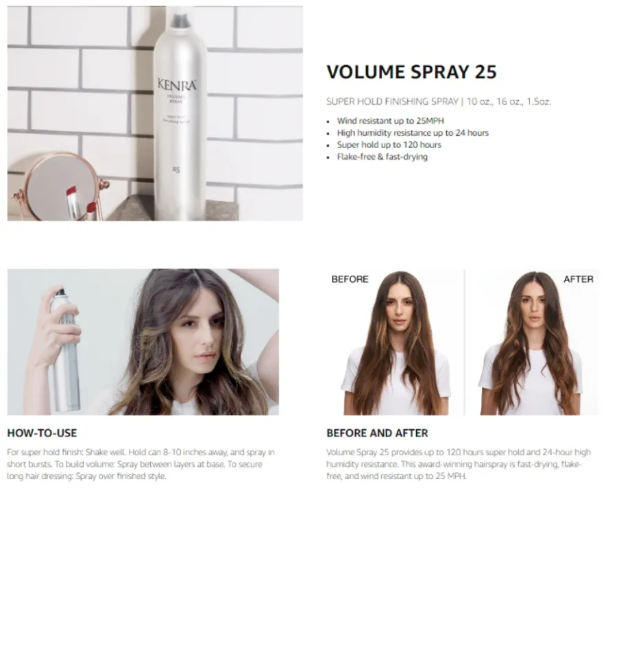 KENRA Volume Spray #25 Super Hold Finishing Hairspray 16 Oz purchases 3 Pack/ FAST SHIPPIN