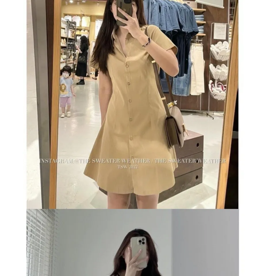 Váy Sơ Mi SANJOLI Đầm Dự Tiệc Thắt Eo Thiết Kế Cổ Vest Ôm Body Dáng Xòe Có  Hàng Nút Phong Cách Hàn Quốc Trẻ Trung VD085 - Tìm Voucher
