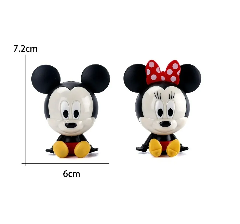 KL Ready Stock] 2pcs/Set Cute Mickey Minnie Mouse Doll Cake Decoration  Model Action Figures Baby Birthday Party Kids Gifts Toys Mainan