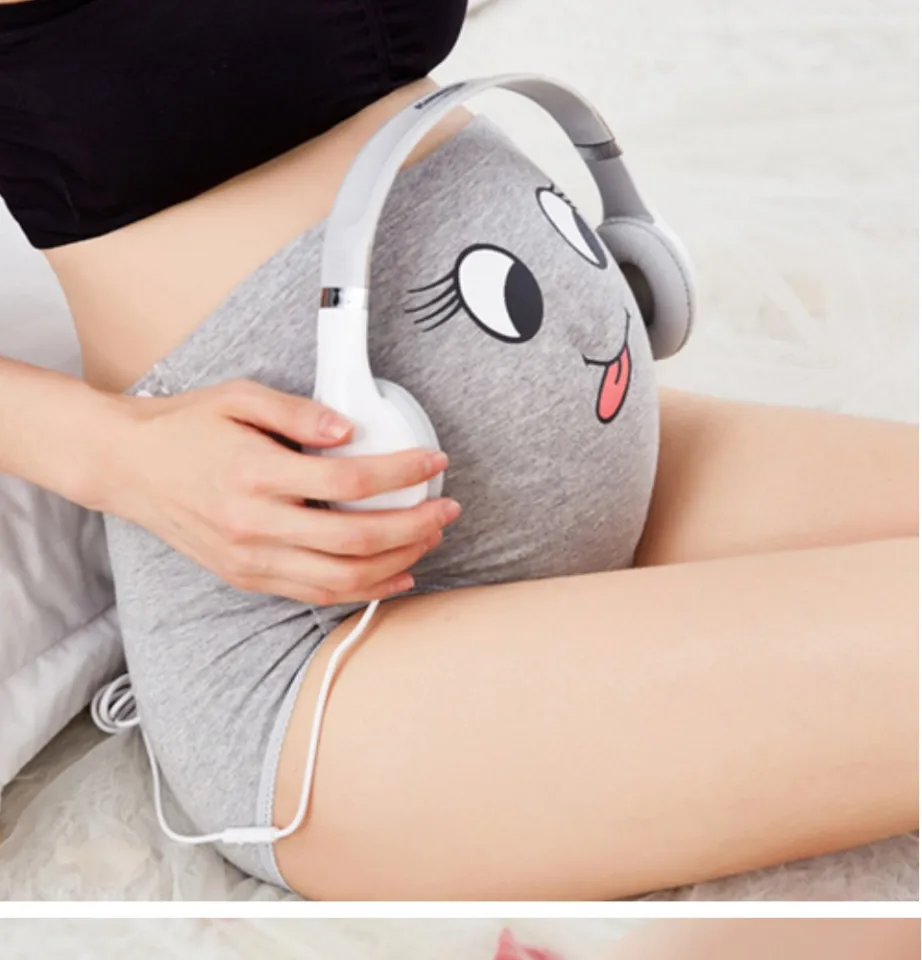 Ready Stock High Waisted Belly Support Pregnant Women Underwear Cartoon  Face Pattern Panties Breathable Adjustable Underwear