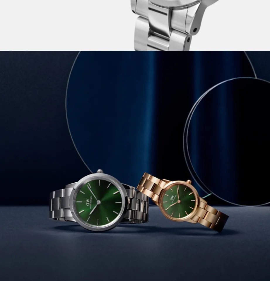 Emerald Green Dial Daniel Wellington Avis Daniel Wellington Couple Watch  Gift Set Iconic Link Emerald 40mm Silver Watch 32mm Rose Gold Watch
