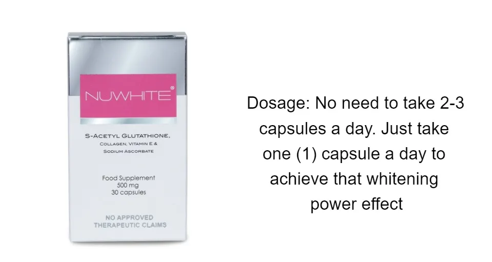 nuwhite premium glutathione NUWHITE S-Acetyl Glutathione - 200mg of S-Acetyl Glutathione main image 0
