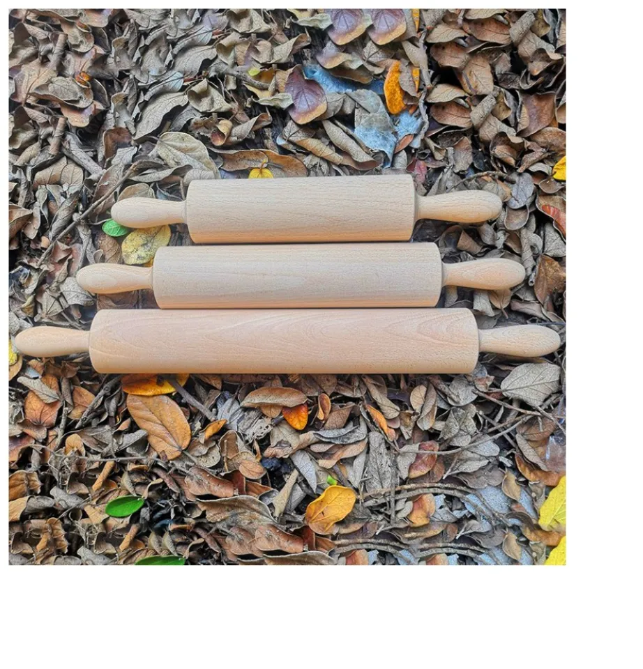 thumbnail image 2 of Solid Wood Non-Stick Rolling Pin – Wooden Pressing Stick For Baking – Smooth Finish 2 of 6