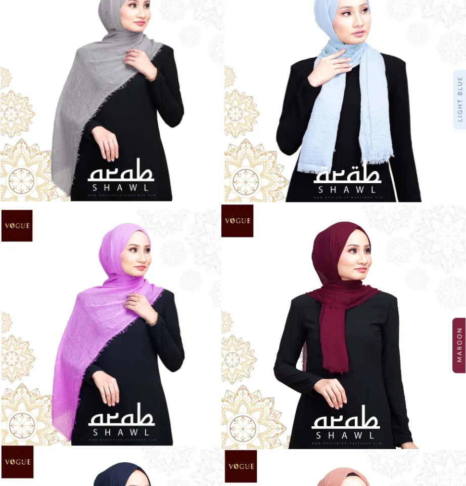 Shawl Arab Premium FRINGE SHAWL Panjang tudung 90cm x 180cm by