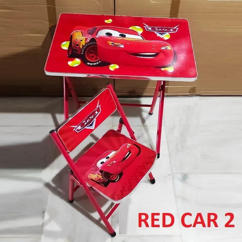 Wooden Kids Study Table and Chair Set Frozen Mickey Mouse Study