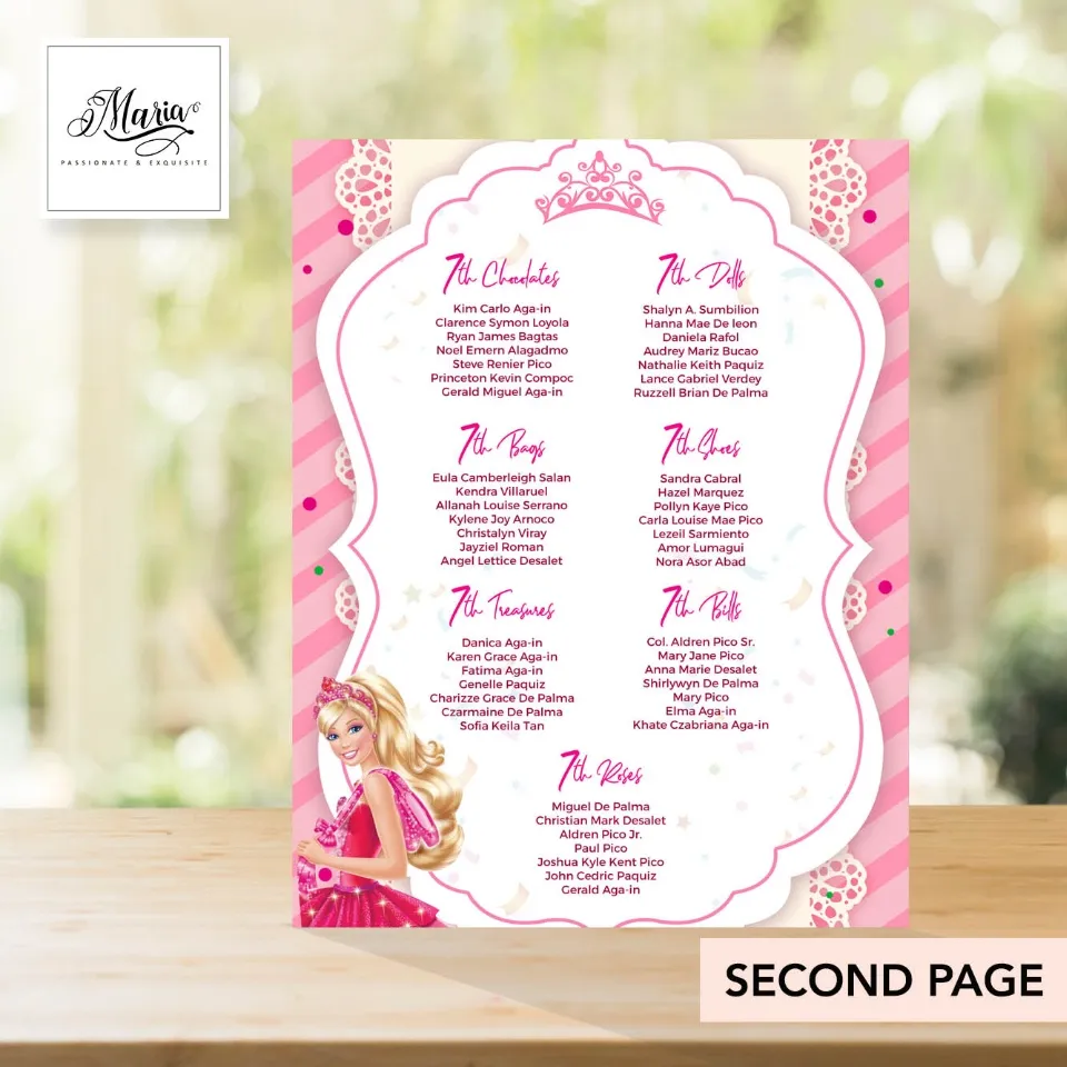 B A R B I E Birthday Invitation Cards Set of 14 Personalised