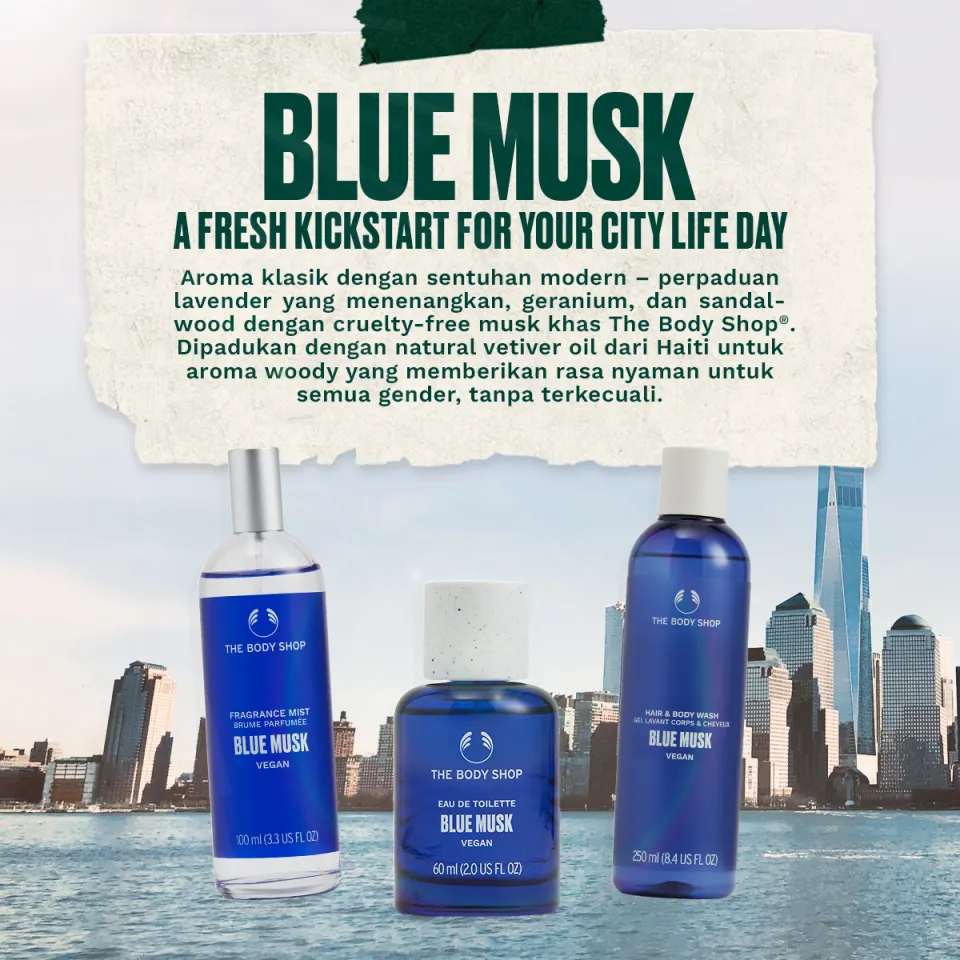 The Body Shop Blue Musk Body Mist Fragrance 100Ml Parfum Musk
