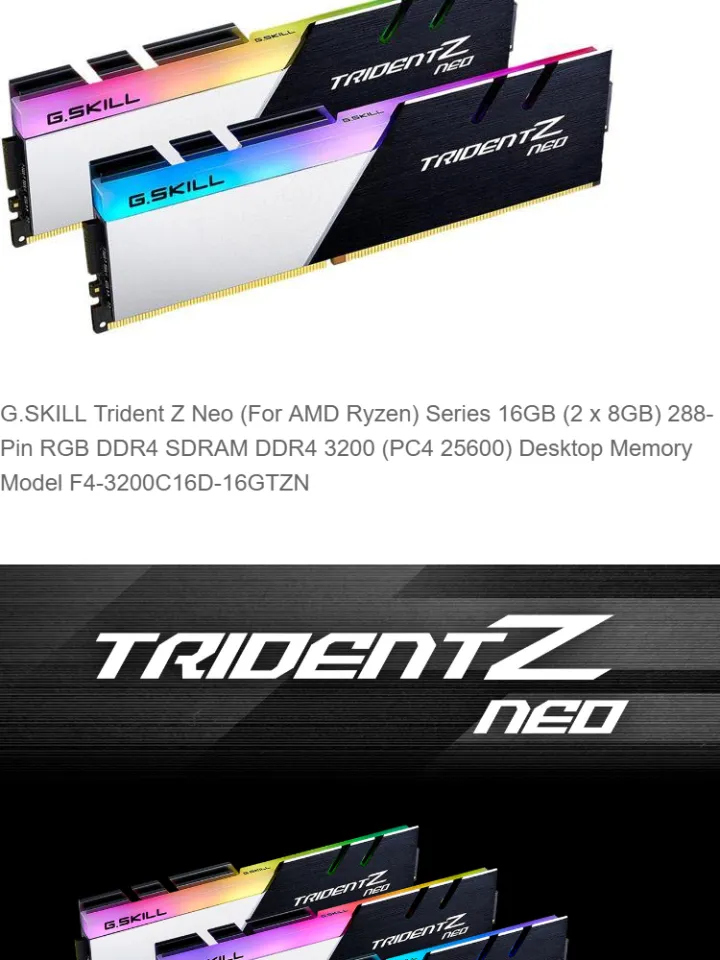 F4 3200c16d Gskill Trident Z 32 Gb Trident Z Neo (For AMD Ryzen
