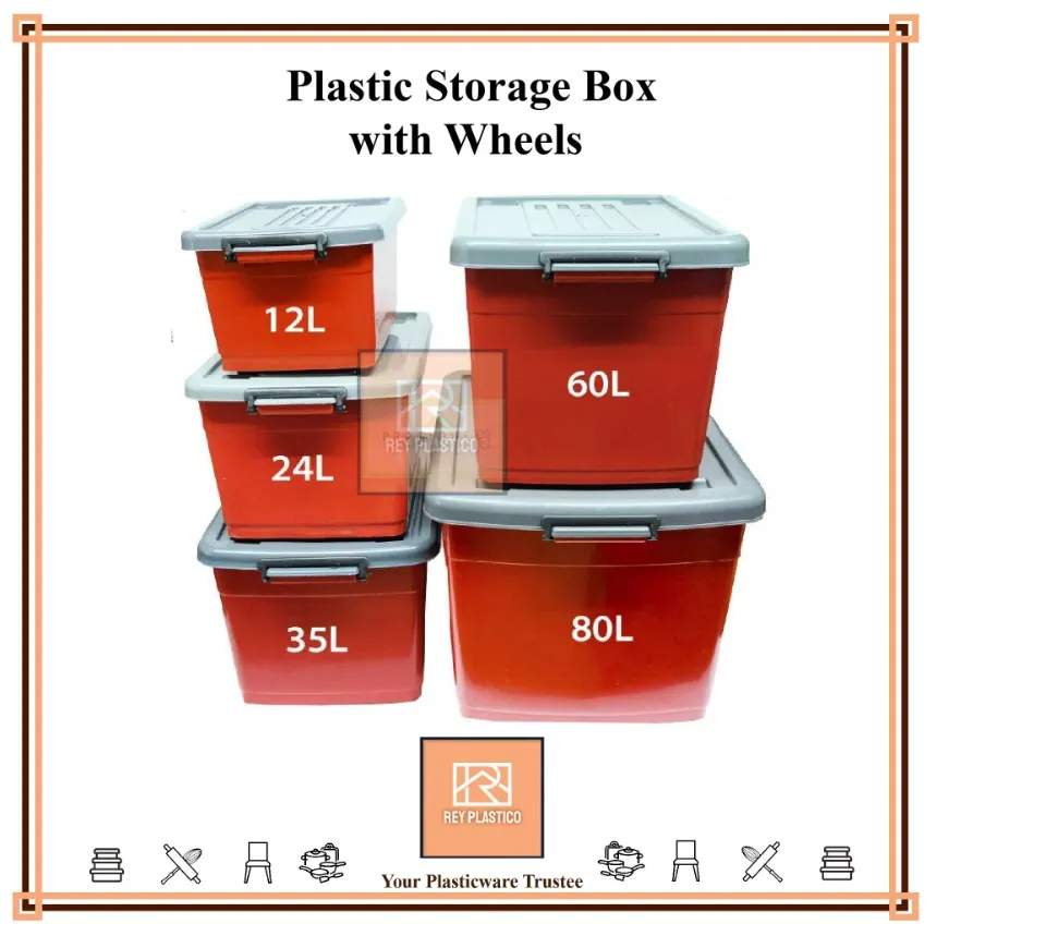 80 liter Storage Box With Wheel/ Storage Cabinet/ Kotak Simpanan