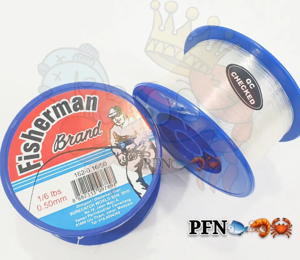 Fisherman brand 1/6lbs Monofilament Fishing Line / Tali Tangsi Pancing  [Ready Stock]