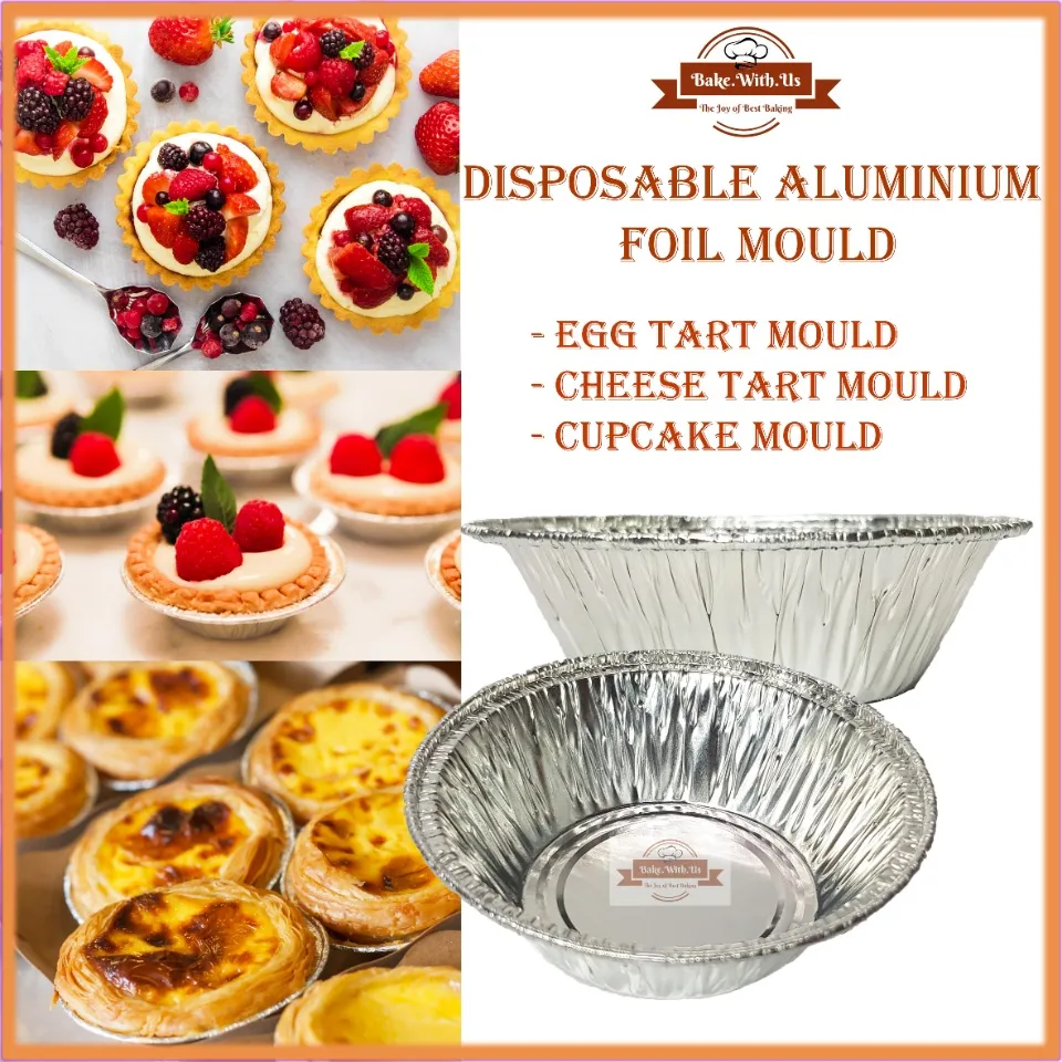 25 50 PCS CM Disposable Aluminium Foil Egg Tart Mould