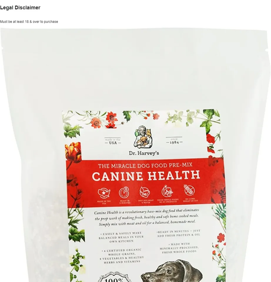 Dr. Harvey s Canine Health Miracle Dog Food Human Grade Dehydrated Base Mix for Dogs with Organic Whole Grains and Vegetables 5lbs Lazada PH