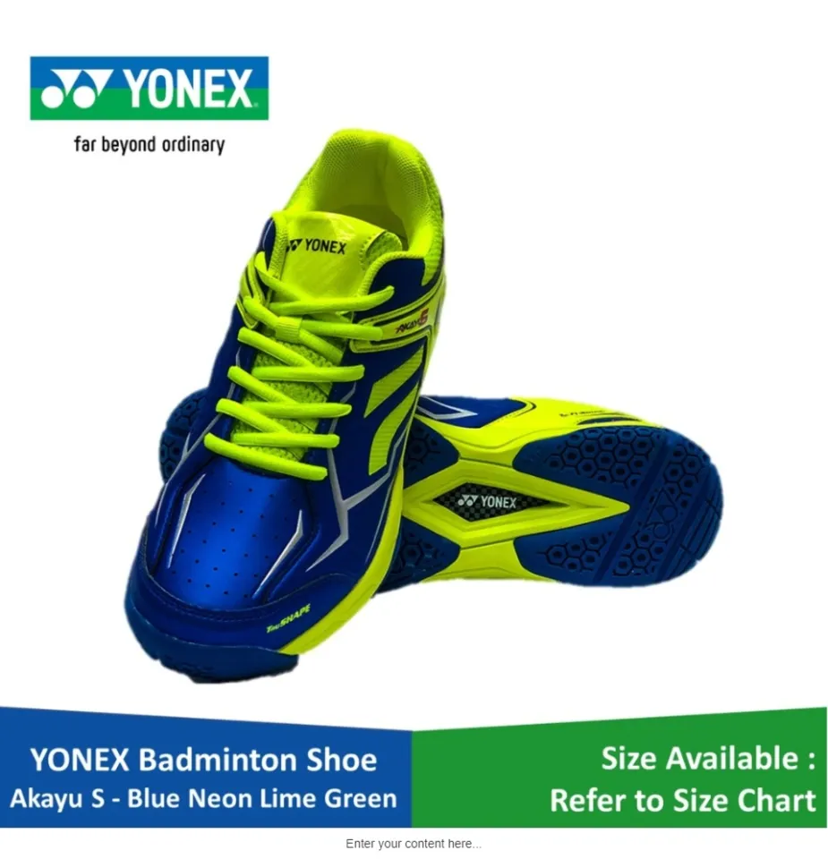 Neon Lime Green Akayu S Badminton Shoes Yonex Akayu S Blue Neon