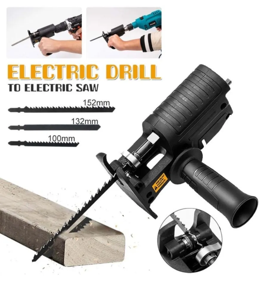 Drill To Saw Converter Adapter - 3-in-1 Reciprocating Saw Attachment For Electric Drills