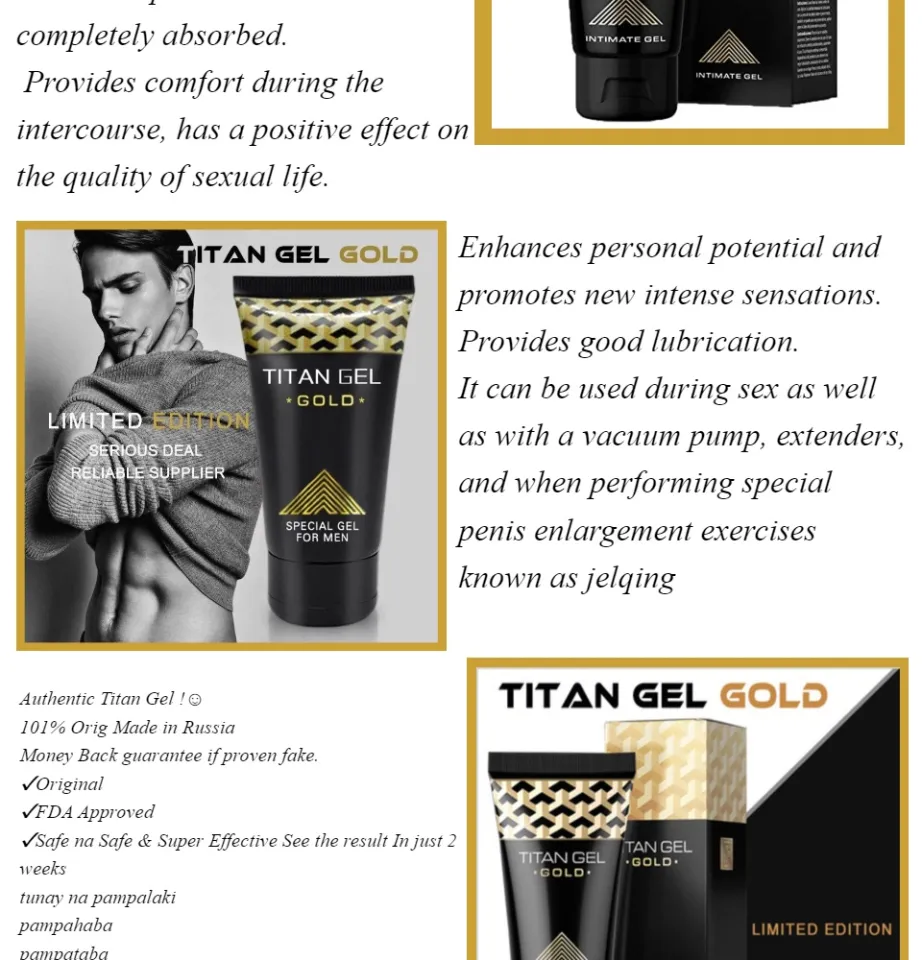 100% original Russian Titan Gel Gold Intimate Gel Sex Products for Adults  Increased Male Potency