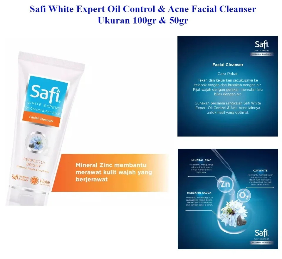 Safi white expert oil control deals & anti acne facial cleanser