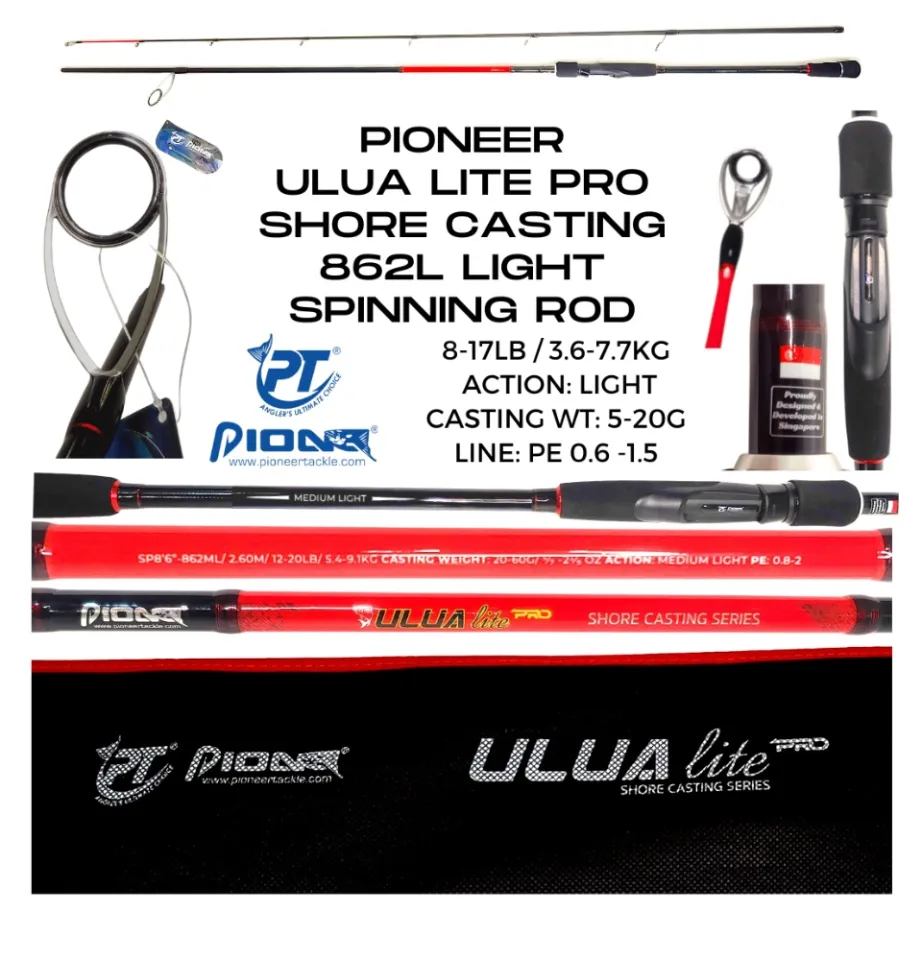Pioneer Light action ULUA LITE PRO Shore Casting Series 862L 8ft 6 inches Spinning  Fishing Rod